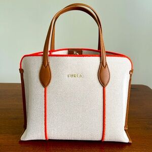 Furla canvas handbag .